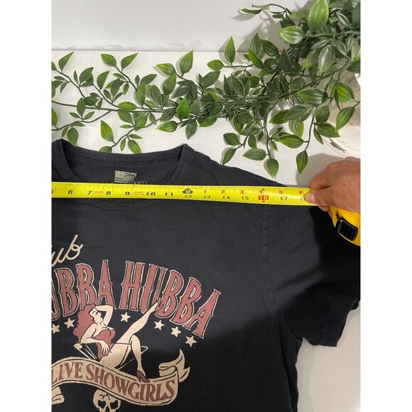 Lucky Brand Club Hubba Hubba Live Showgirls Graphic T-Shirt S Black 100% Cotton - Picture 6 of 8
